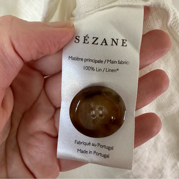 Sezane Khalie Linen White Button Down SZ EUR 36, US 4, S - Picture 5 of 7